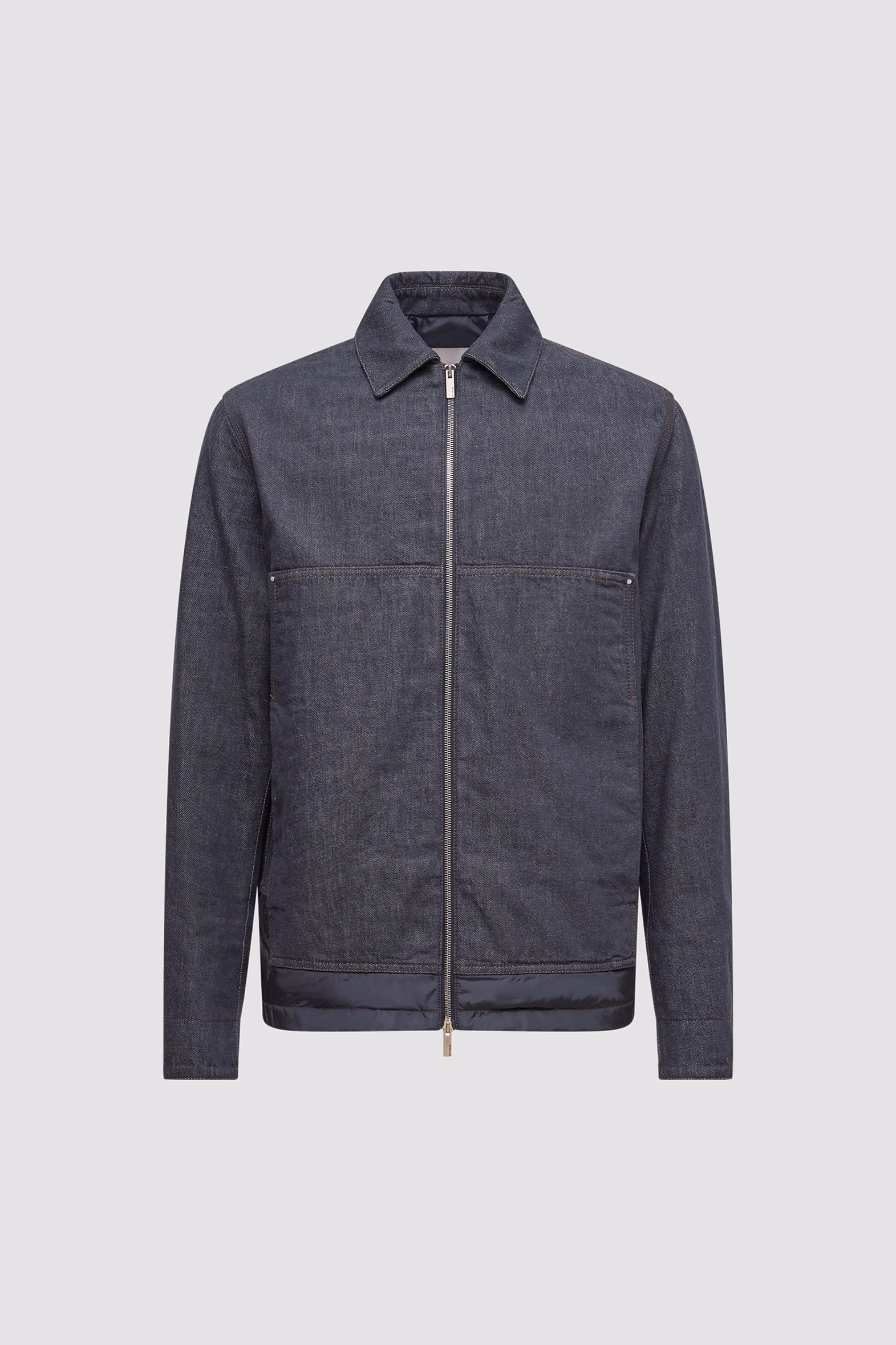 Ormoy Denim Down Shirt Jacket Men Denim Blue Moncler 2